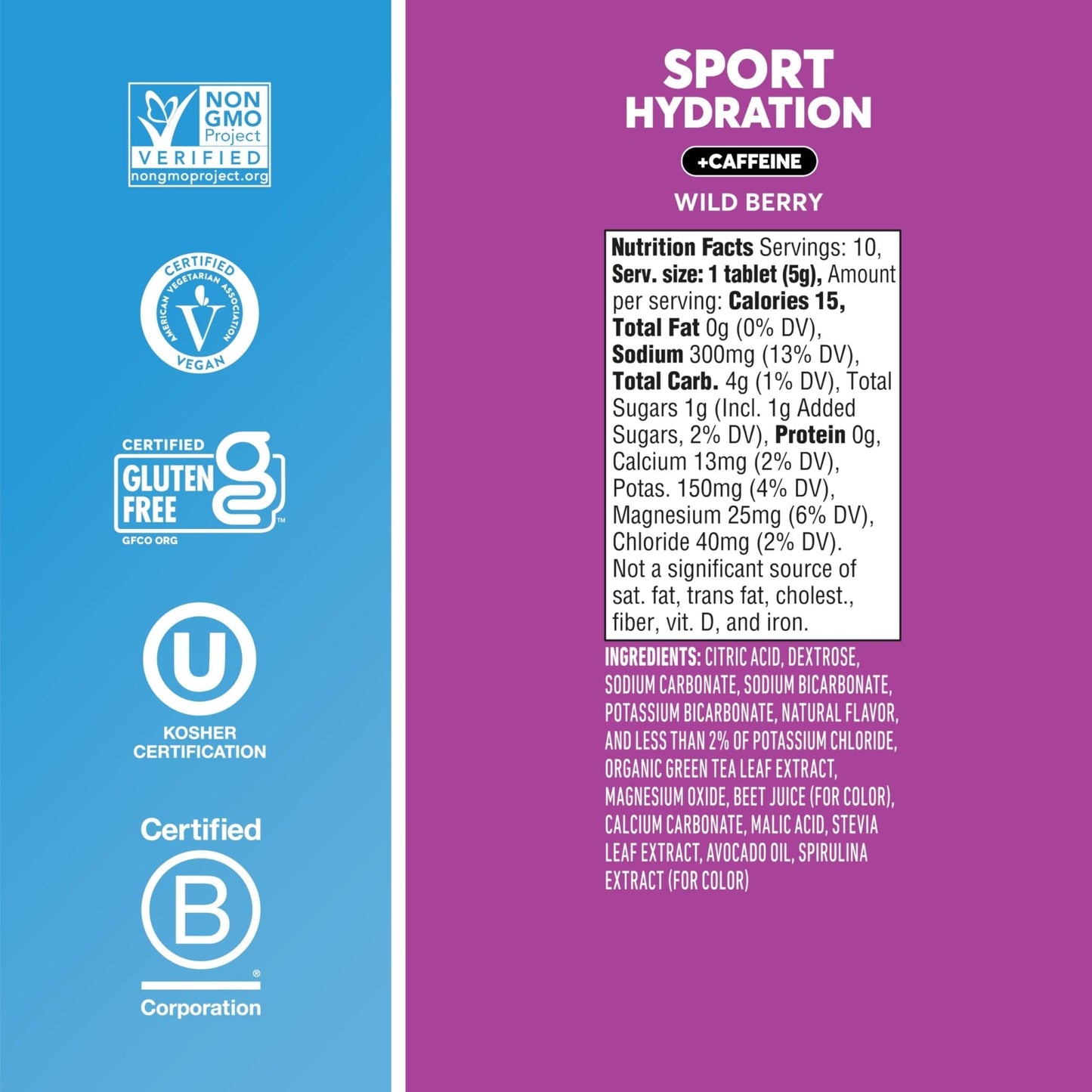 Nuun, Electrolyte Drink Tabs Energy Wild Berry, 8 Count, 1.9 Ounce - Maple Wellness Supplements