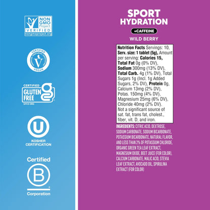 Nuun, Electrolyte Drink Tabs Energy Wild Berry, 8 Count, 1.9 Ounce - Maple Wellness Supplements