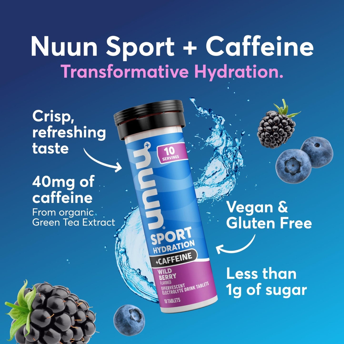 Nuun, Electrolyte Drink Tabs Energy Wild Berry, 8 Count, 1.9 Ounce - Maple Wellness Supplements