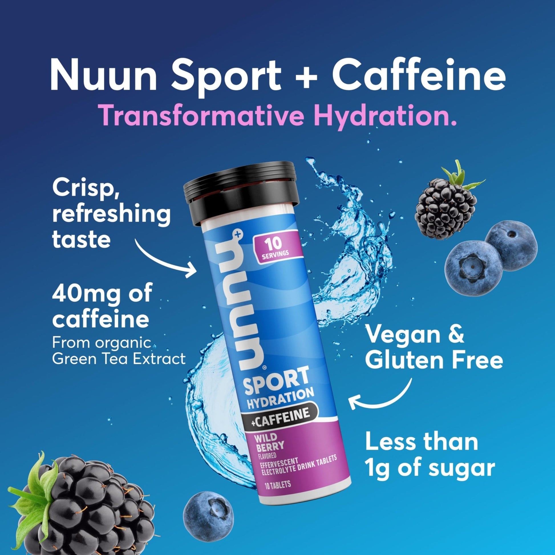 Nuun, Electrolyte Drink Tabs Energy Wild Berry, 8 Count, 1.9 Ounce - Maple Wellness Supplements