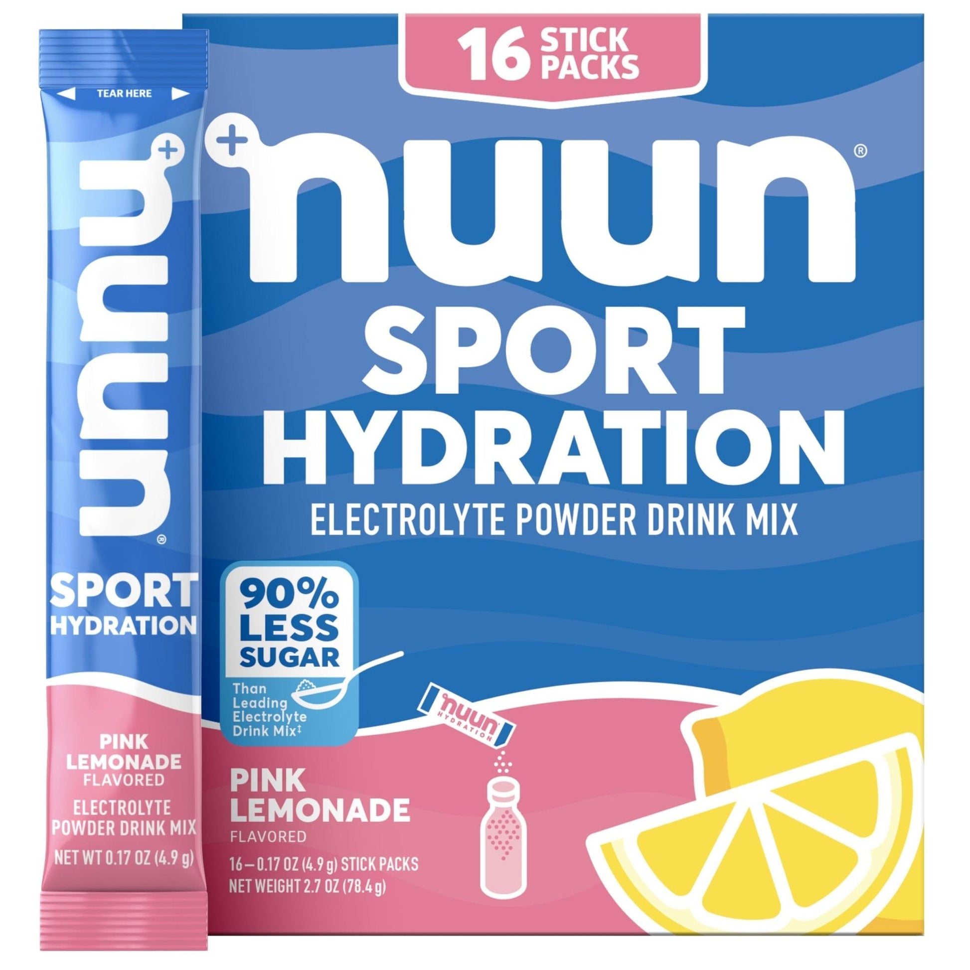 Nuun Sport Electrolyte Powder Packets with Magnesium, Calcium, Potassium, Chloride, and Sodium, Hydration Packets for On-the-Go, Pink Lemonade Flavor, Gluten Free & Vegan, - Maple Wellness Supplements
