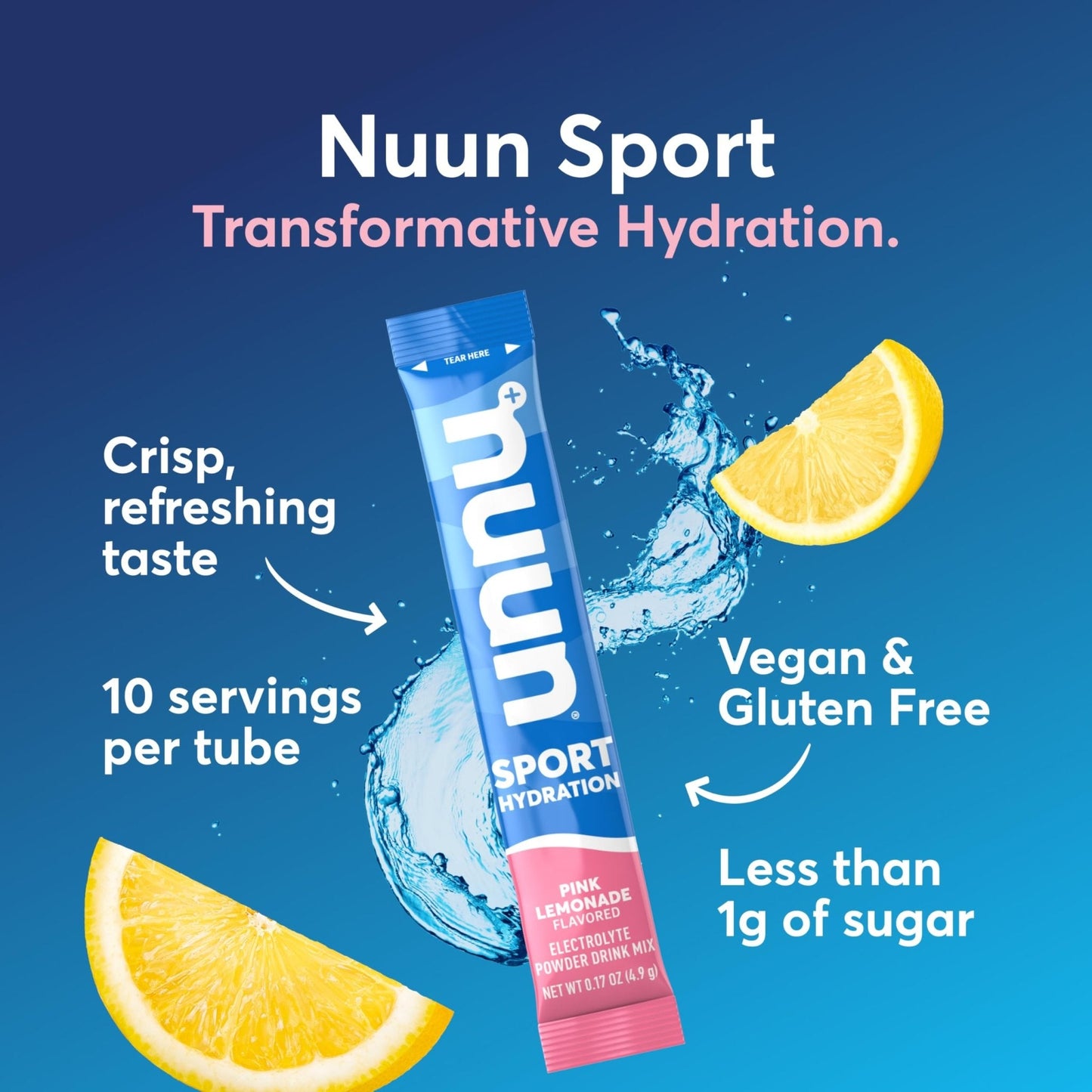 Nuun Sport Electrolyte Powder Packets with Magnesium, Calcium, Potassium, Chloride, and Sodium, Hydration Packets for On-the-Go, Pink Lemonade Flavor, Gluten Free & Vegan, - Maple Wellness Supplements