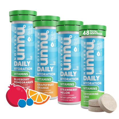 Nuun Vitamins Electrolyte Tablets with Vitamin D, C, E, A, & B6, Folic Acid, Magnesium & 4 Other Essential Electrolytes, Gluten Free & Vegan - Maple Wellness Supplements