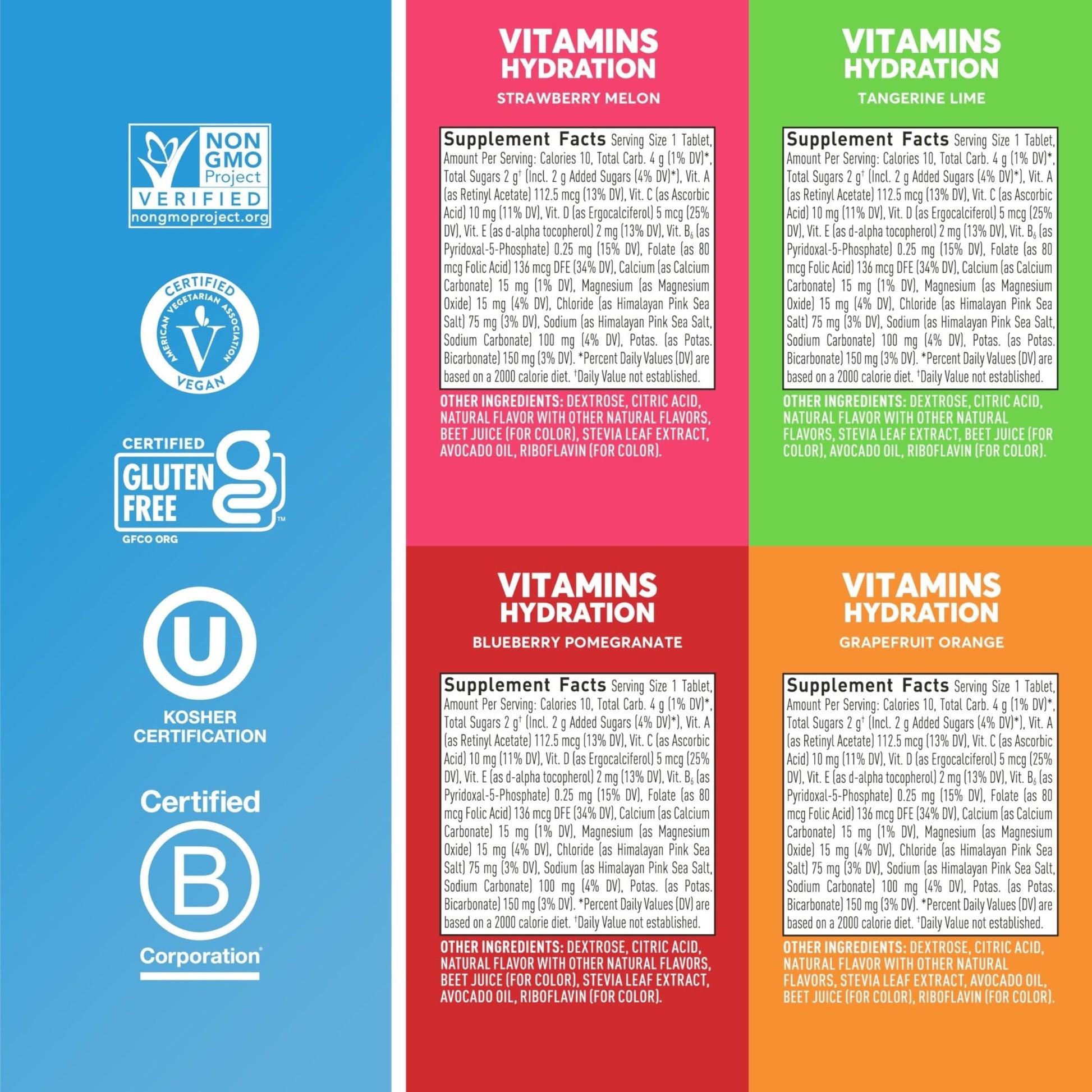 Nuun Vitamins Electrolyte Tablets with Vitamin D, C, E, A, & B6, Folic Acid, Magnesium & 4 Other Essential Electrolytes, Gluten Free & Vegan - Maple Wellness Supplements