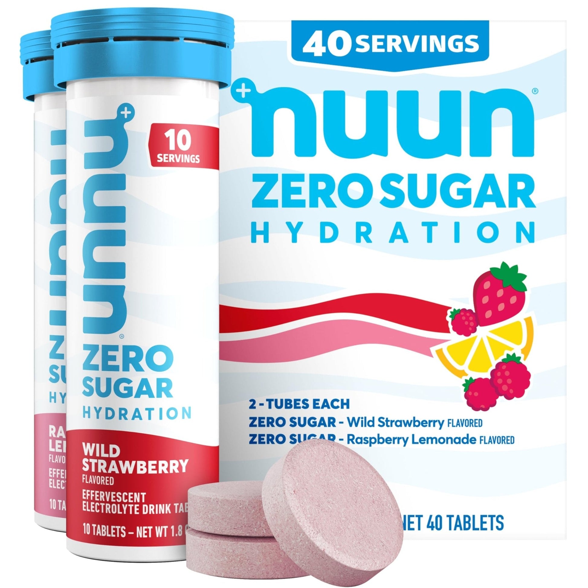Nuun Zero Sugar Hydration Electrolyte Tablets - Magnesium, Calcium, Potassium, Chloride & Sodium, Light & Delicious Fruit Flavors, No Sugar, Gluten Free, Vegan - Maple Wellness Supplements