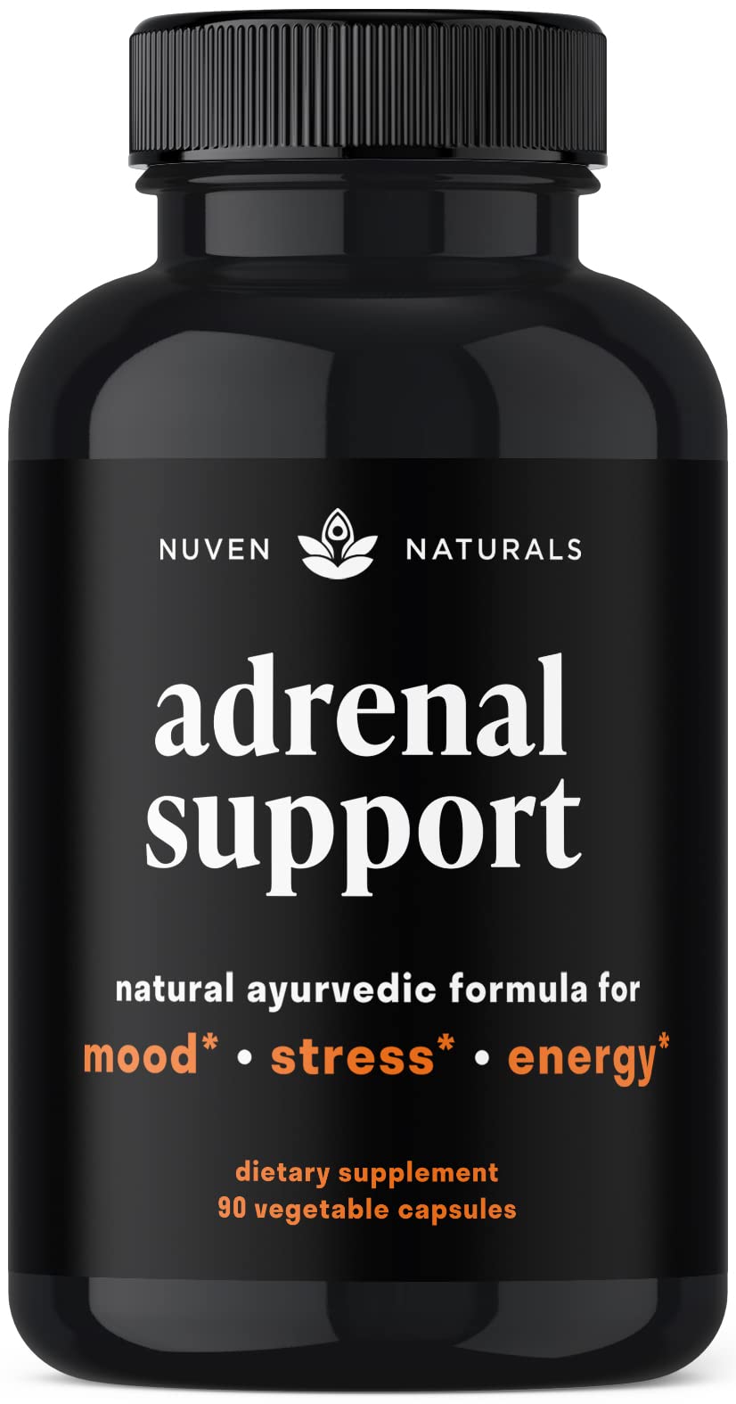 Nuven Naturals Adrenal Support - Cortisol Manager & Adrenal Support Supplements with Ashwagandha Extract, Rhodiola Rosea, Holy Basil to Help Stress, Fatigue & Energy | Adaptogens | 90 Capsules - Maple Wellness Supplements
