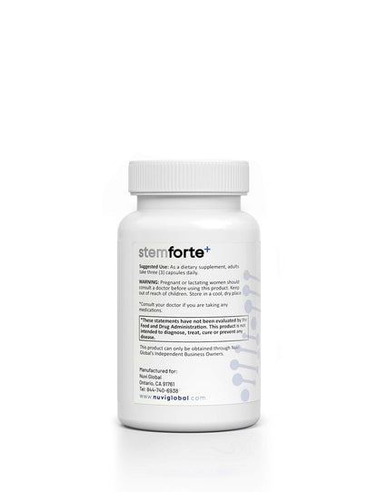 NuVi Global Stemforte Plus Stem Cell and Telomere Supplements – Cell Regeneration, Cell Growth & Telomere Support for Healthy Aging & Cellular Health – 90 Capsules for Men & Women - Maple Wellness Supplements