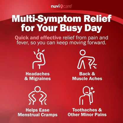 NUVICARE Acetaminophen 500mg Extra Strength Pain Relief - Compare to Tylenol Extra Strength Pain Reliever & Fever Reducer - 500mg Tablets for Adults for Headaches (100 Caplets) - Maple Wellness Supplements