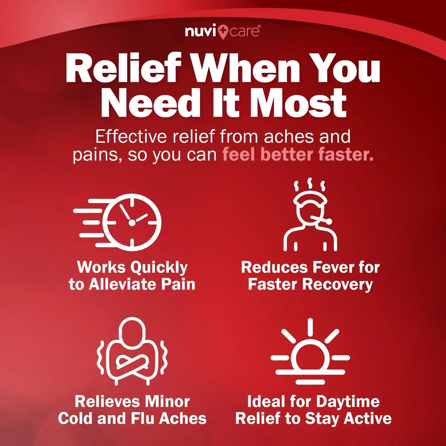 NUVICARE Acetaminophen 500mg Extra Strength Pain Relief - Compare to Tylenol Extra Strength Pain Reliever & Fever Reducer - 500mg Tablets for Adults for Headaches (100 Caplets) - Maple Wellness Supplements