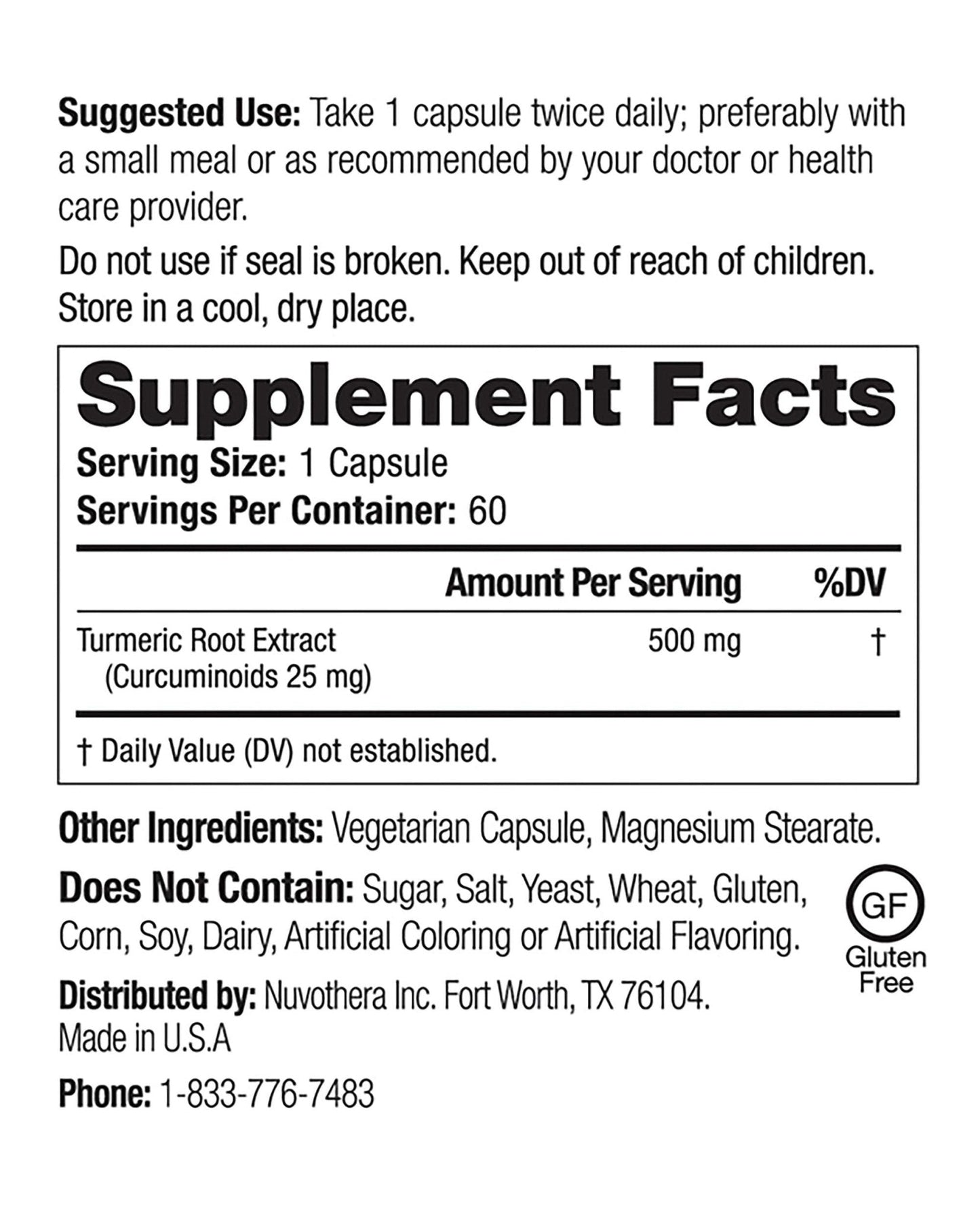 Nuvothera Super-Micronized Turmeric Curcumin Capsules Rapid Absorption, Whole Root, Non-GMO, Skin, Gut Health & Antioxidants (1 Month Pack (60 Capsules)) - Maple Wellness Supplements