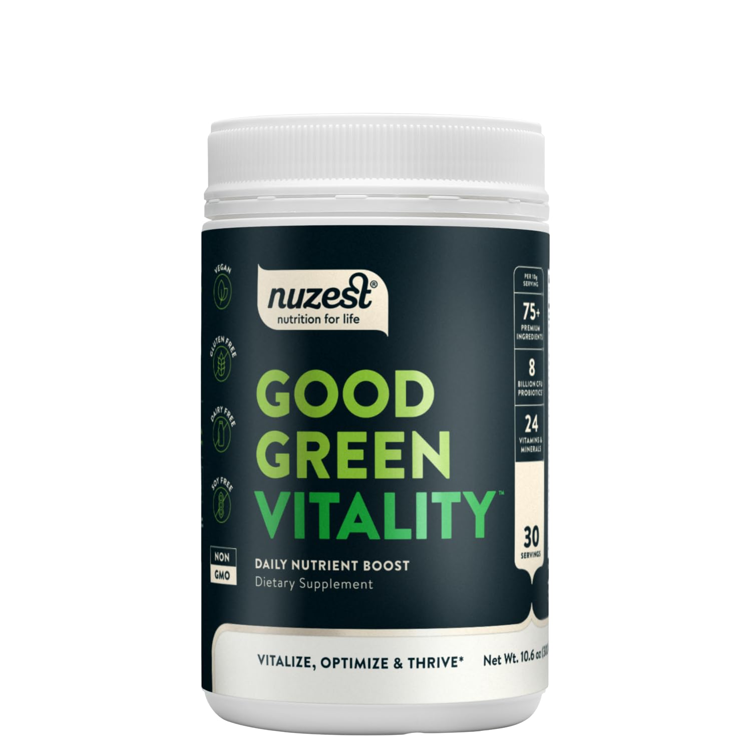 Nuzest Greens Powder Good Green Vitality – Vitamins, Minerals & Superfoods – Vegan Multivitamin Supplement (300g) - Maple Wellness Supplements