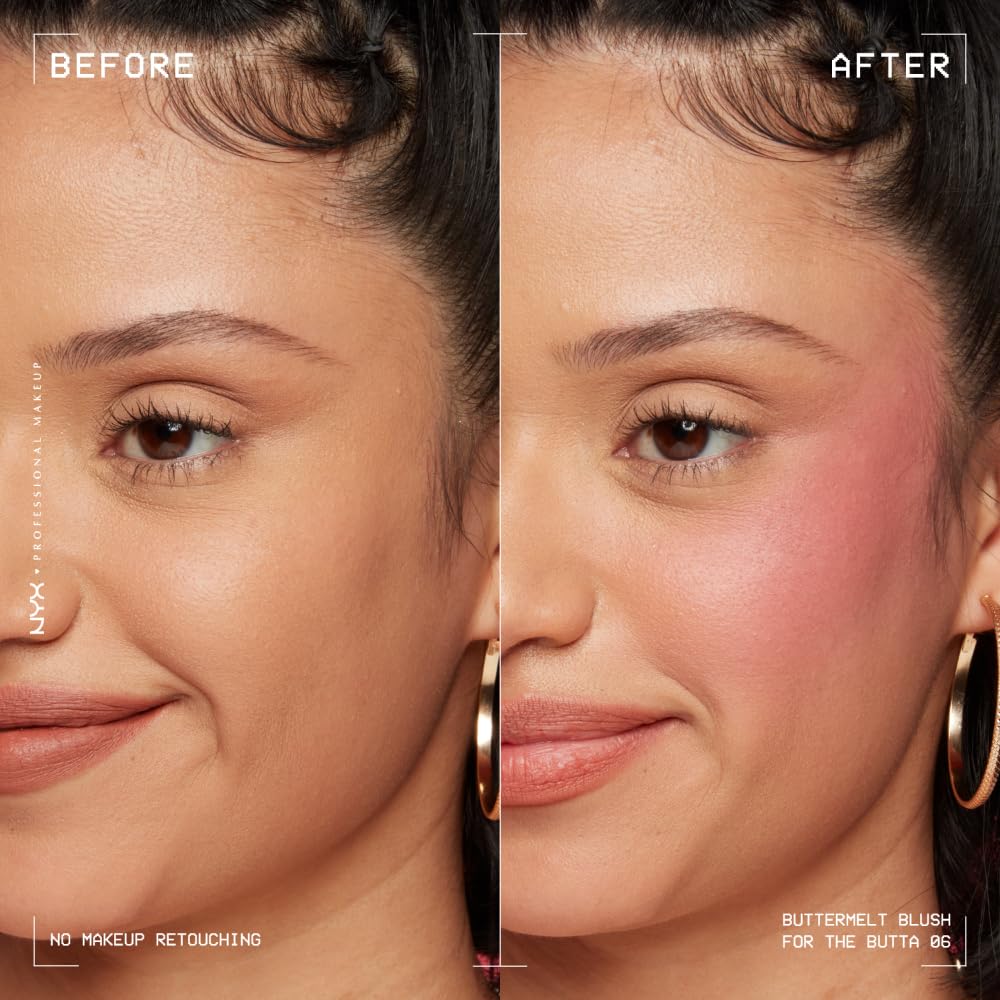 NYX PROFESSIONAL MAKEUP Buttermelt Powder Blush, Fade and Transfer-Resistant Blush, Up to 12HR Make Up Wear, Vegan Formula - For The Butta - Maple Wellness Supplements