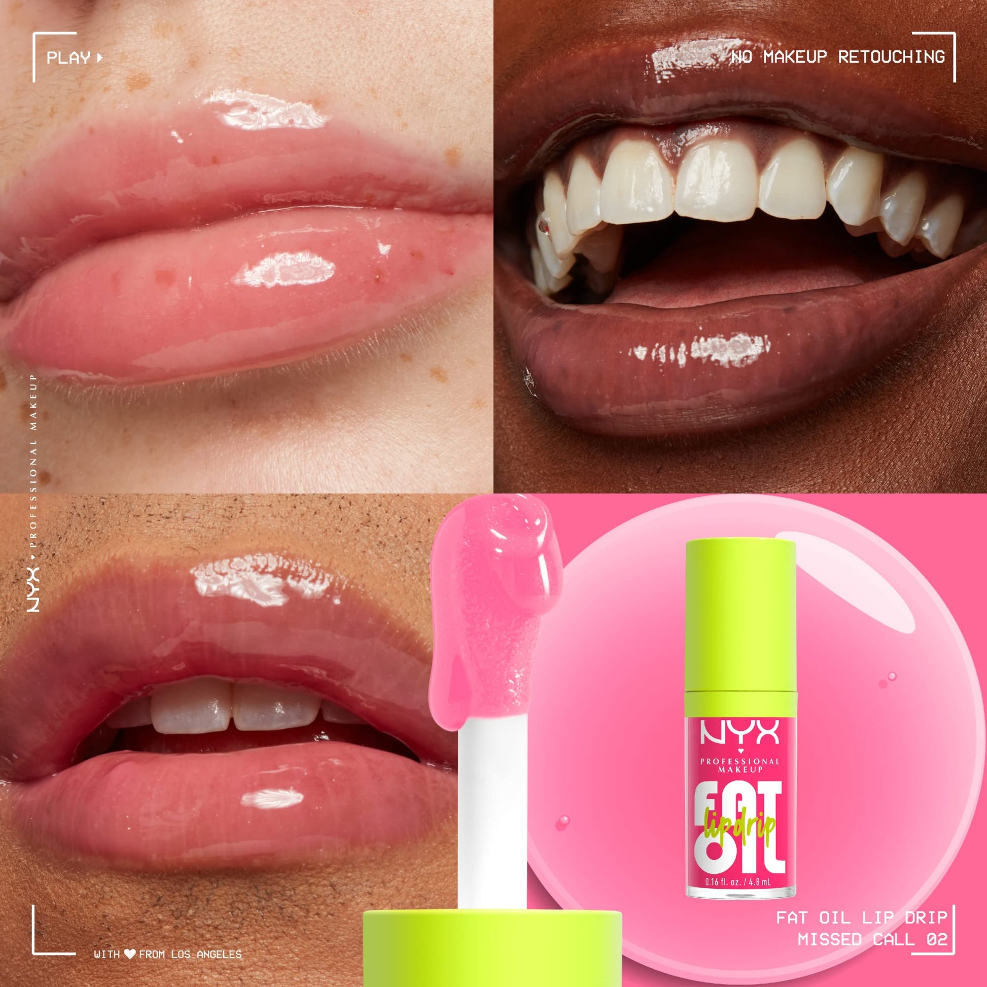 NYX PROFESSIONAL MAKEUP Fat Oil Lip Drip, Moisturizing Lip Oil Gloss, Vegan Tinted Formula, Up to 12 HR Hydration - Missed Call (Sheer Pink) - Maple Wellness Supplements