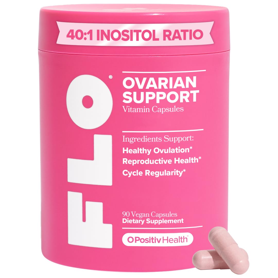 O Positiv FLO Ovarian Health Support - Hormone Balance for Women, Supplement with DIM, Myo & D-Chiro Inositol, Folic Acid - Supports Healthy Ovulation - Maple Wellness Supplements