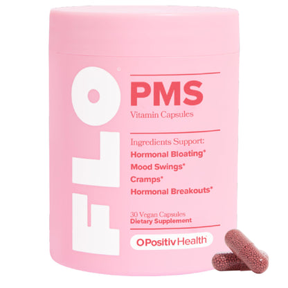 O Positiv FLO PMS Vitamins for Women, 30 Servings (Pack of 1) - Proactive PMS Relief - Targets Hormonal Breakouts, Bloating, Cramps - Maple Wellness Supplements