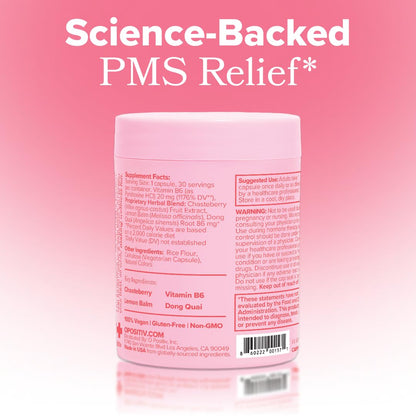 O Positiv FLO PMS Vitamins for Women, 30 Servings (Pack of 1) - Proactive PMS Relief - Targets Hormonal Breakouts, Bloating, Cramps - Maple Wellness Supplements
