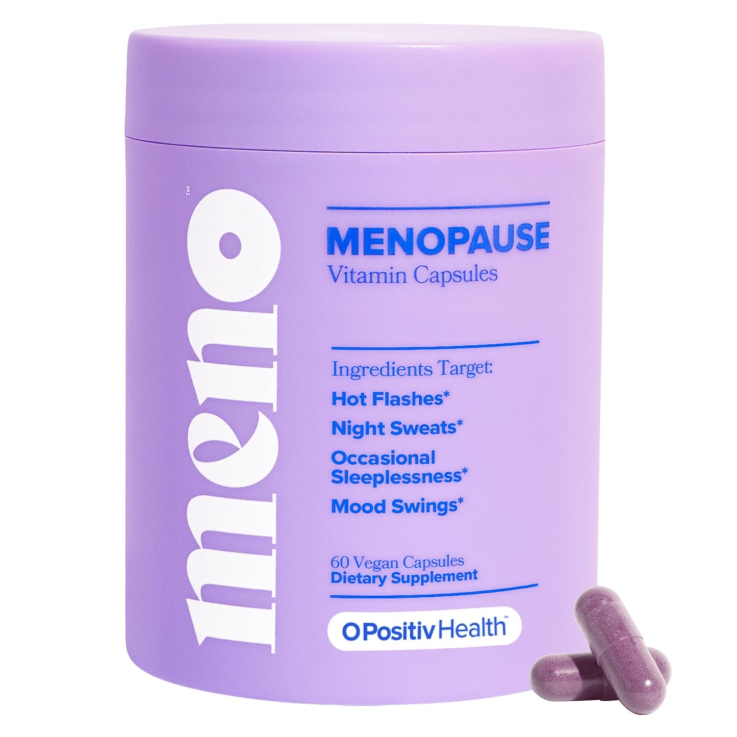 O Positiv MENO Vitamins for Menopause - Hormone-Free Menopause Supplement for Women - Black Cohosh & Ashwagandha KSM-66 - Helps Relieve Hot Flashes, Night Sweats, Mood Swings - 30 Servings (Pack of 1) - Maple Wellness Supplements