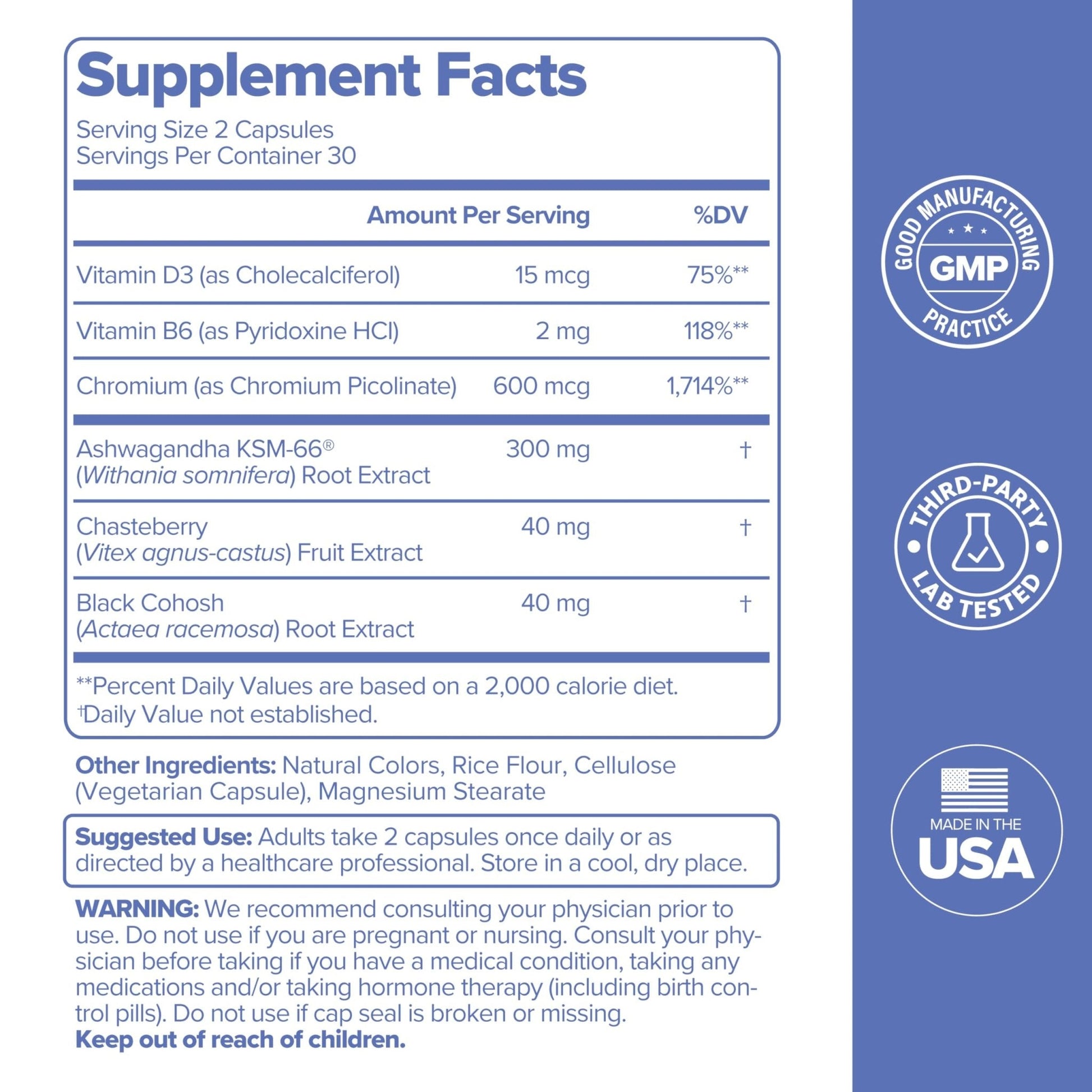 O Positiv MENO Vitamins for Menopause - Hormone-Free Menopause Supplement for Women - Black Cohosh & Ashwagandha KSM-66 - Helps Relieve Hot Flashes, Night Sweats, Mood Swings - 30 Servings (Pack of 1) - Maple Wellness Supplements