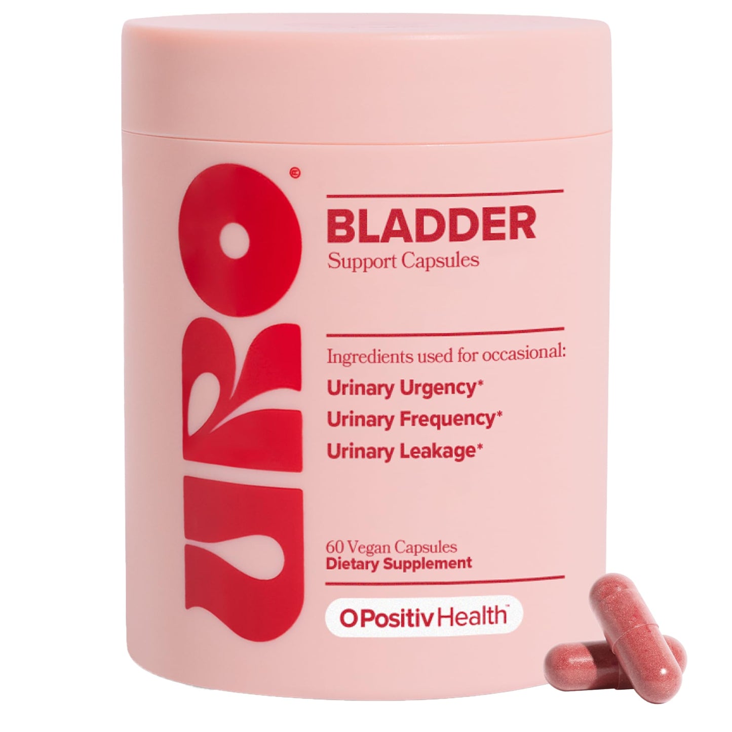 O Positiv URO Bladder Control Supplement for Urinary Urgency, Frequency, Leakage with Pumpkin Seed Extract, Soy Germ Extract - Maple Wellness Supplements