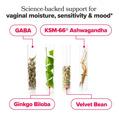 O Positiv URO Vaginal Moisture & Mood – Formulated to Support Vaginal Moisture, Mood & Relaxation – with KSM-66® Ashwagandha, Ginkgo Biloba, Mucuna pruriens, and GABA – 30 Servings - Maple Wellness Supplements