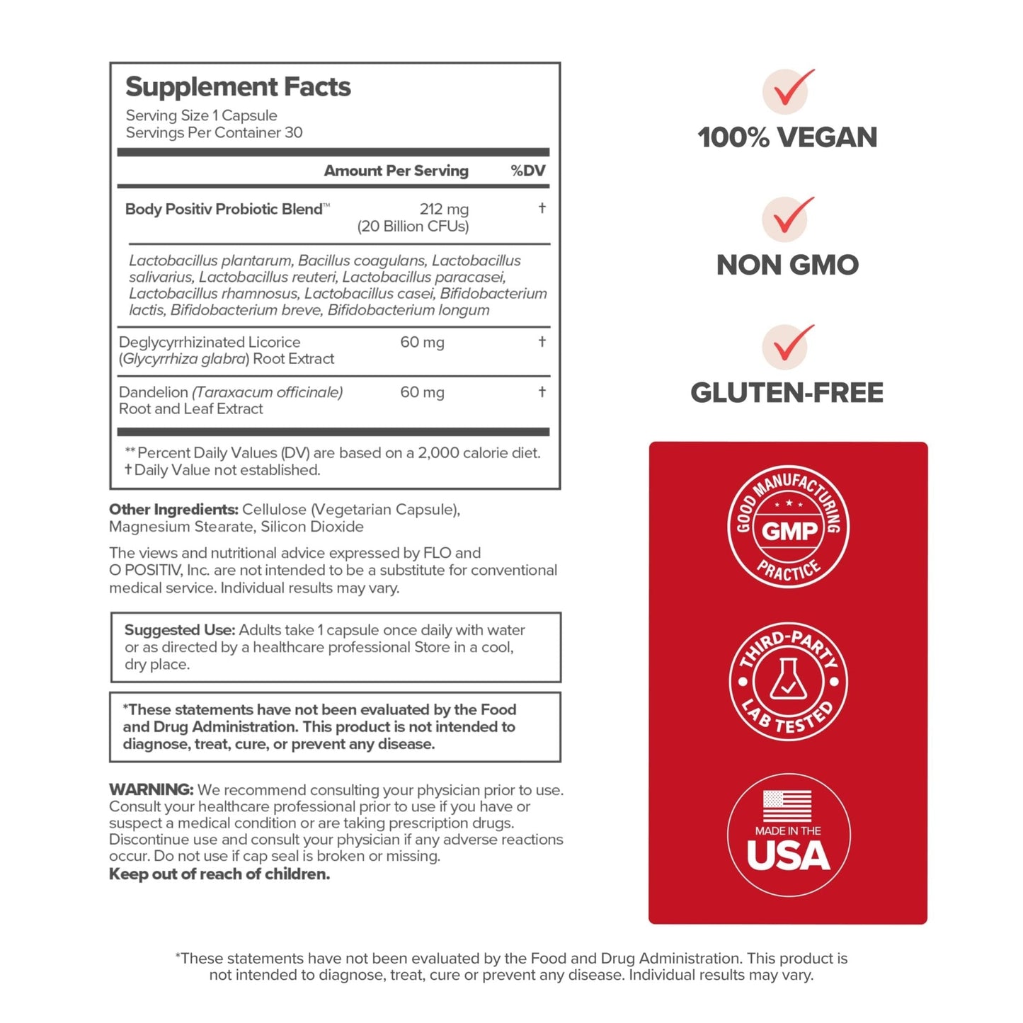 O Positiv URO Women’s Probiotic – All-in-one Probiotic for Women - Vaginal, Gut, Skin, and Oral Microbiome Health – 20B+ CFUs, Licorice Root, Dandelion - Maple Wellness Supplements