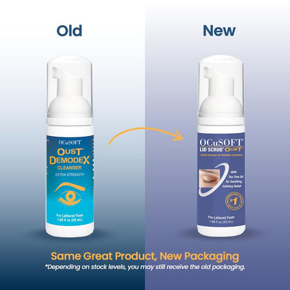 OCuSOFT Oust Demodex Foam Cleanser - Extra Strength - Foaming Cleanser for Eyelids & Eyelashes with Tea Tree Oil - Maple Wellness Supplements