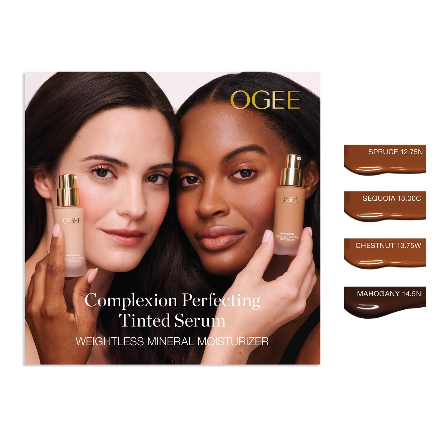Ogee Complexion Perfecting Liquid Foundation - Lightweight Tinted Moisturizer For Face (Spruce 12.75N - Deep, Bronze Undertones) - with Vitamin C & Jojoba Oil - Certified Organic & Made in USA - Maple Wellness Supplements