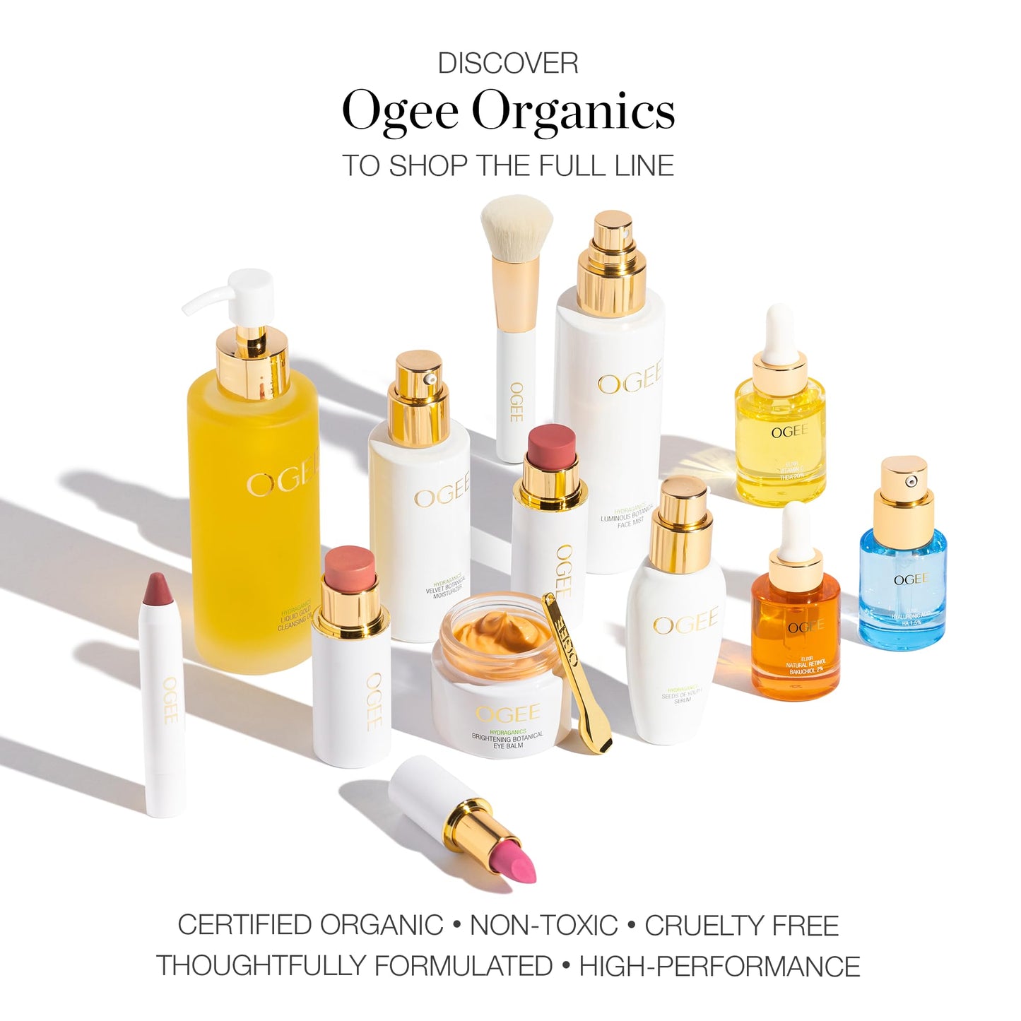 Ogee Sculpted Face Stick (ROSE QUARTZ - ROSE BLUSH) Certified Organic Blush Stick - Multi-Use Cream Blush Stick for Cheeks, Lips & Face - Maple Wellness Supplements