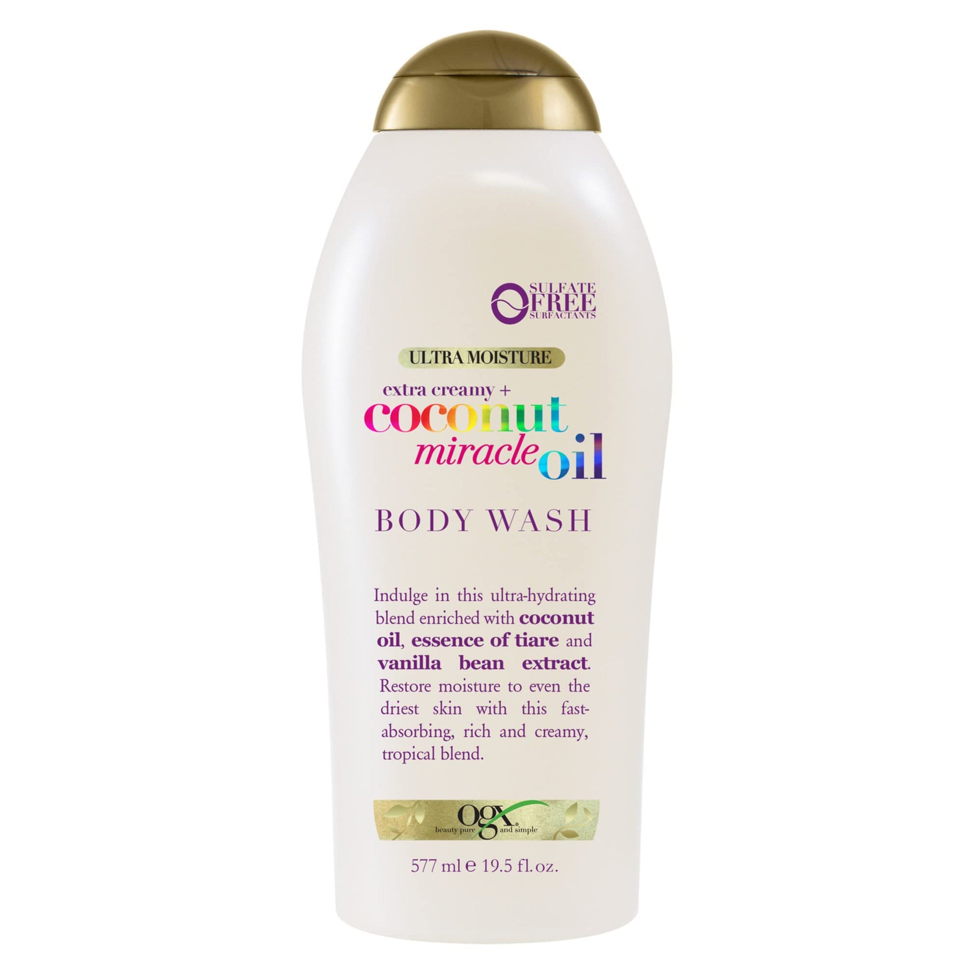OGX Extra Creamy + Coconut Miracle Oil Ultra Moisture Body Wash, Rich Shower Gel for Dry Skin Infused with Coconut Oil - Maple Wellness Supplements