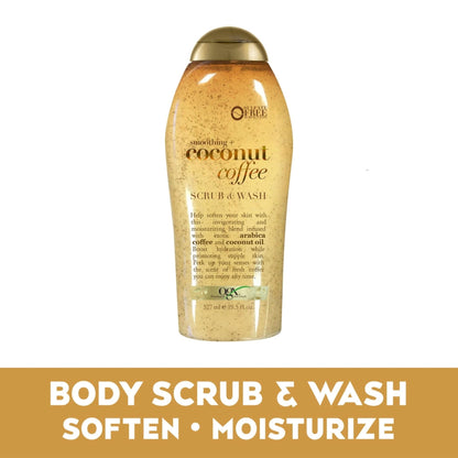 OGX Smoothing + Coconut Coffee Exfoliating Body Scrub with Arabica Coffee & Coconut Oil - Maple Wellness Supplements