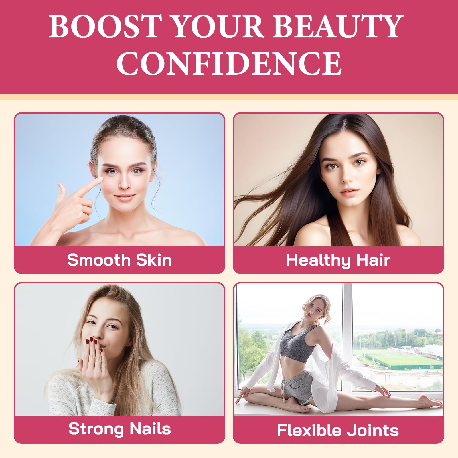 OHaboth Collagen Gummies for Women, Hydrolyzed Collagen Peptides Type I, II, III, V, X, 0 Sugar - Collagen Gummies for Skin, Wrinkles, Hair, Nails - Maple Wellness Supplements