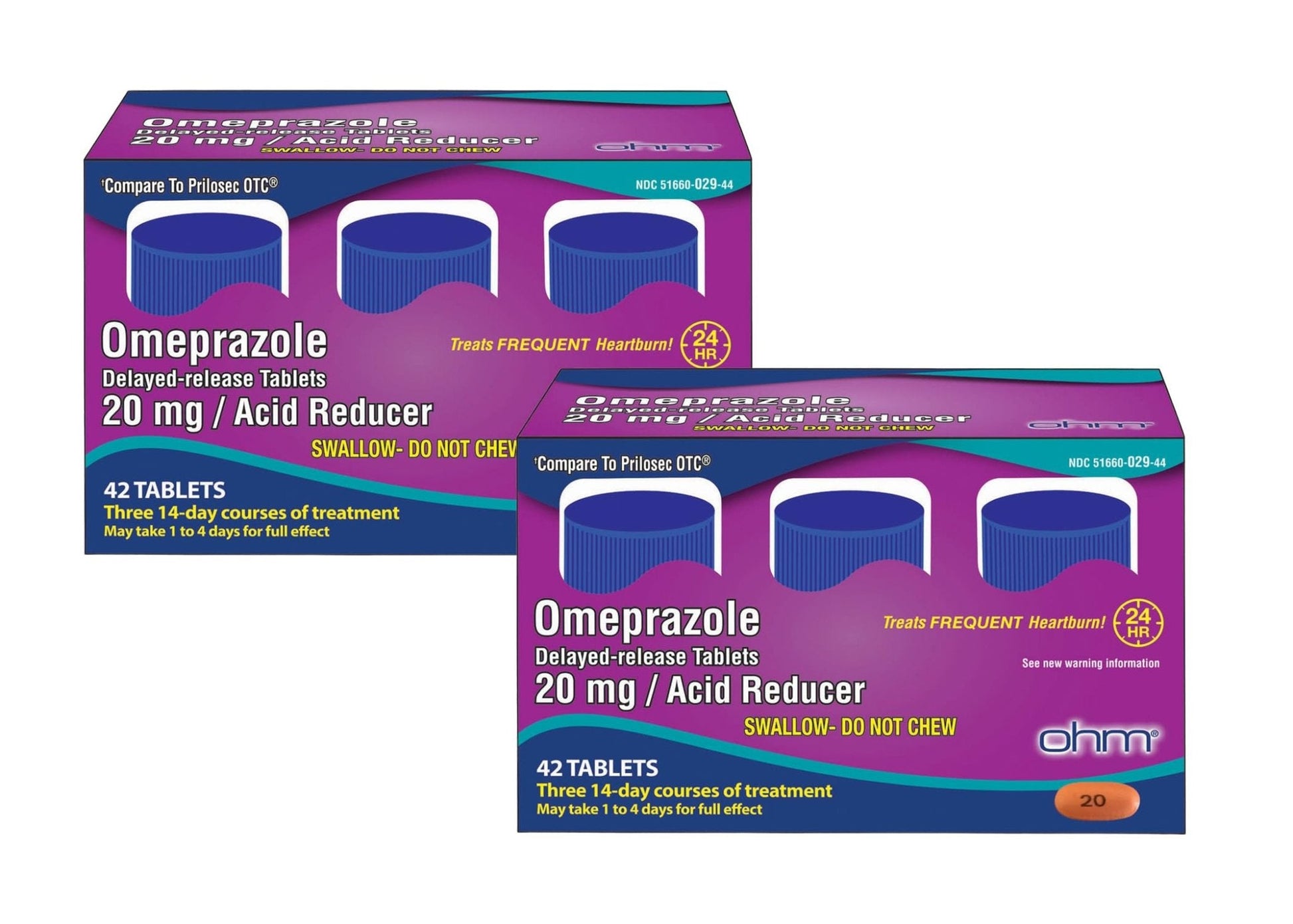 Ohm Omeprazole Delayed-Release Tablets, 20mg Acid Reducer, Treats Frequent Heartburn (12 Weeks of Supply, 84, Count) - Maple Wellness Supplements
