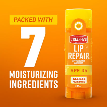 O'Keeffe's Lip Repair SPF 35 Lip Balm - Stick (3 Pack) - Sun-Safe Moisturizer for Extremely Cracked, Dry Lips - Maple Wellness Supplements