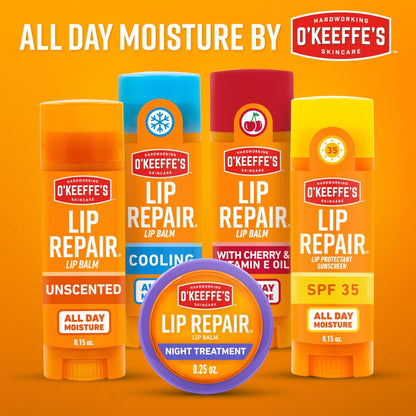 O'Keeffe's Lip Repair SPF 35 Lip Balm - Stick (3 Pack) - Sun-Safe Moisturizer for Extremely Cracked, Dry Lips - Maple Wellness Supplements