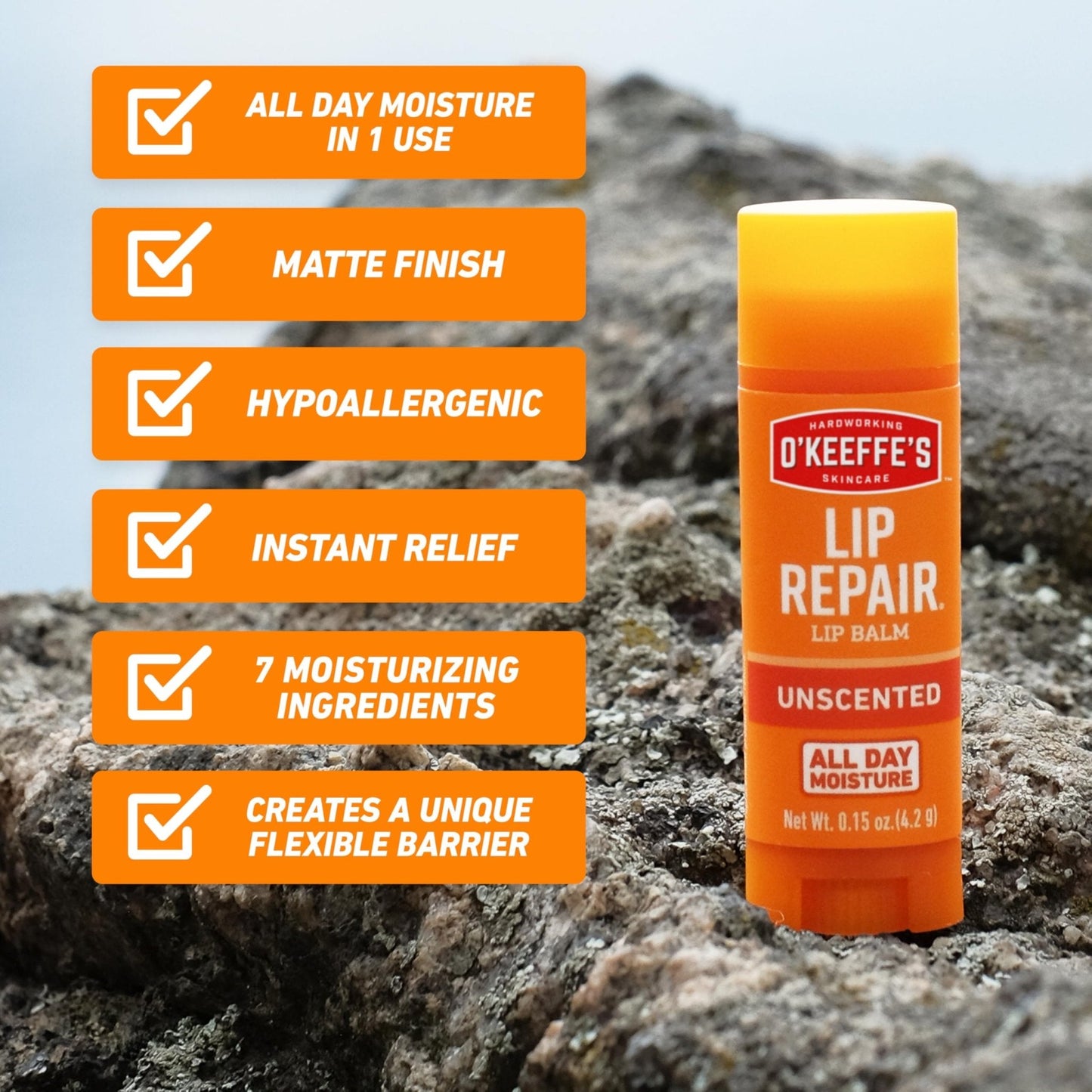 O'Keeffe's Lip Repair Unscented Lip Balm for Dry, Cracked Lips - Stick (3 Pack) - Moisturizer for Very Dry Lips - Maple Wellness Supplements