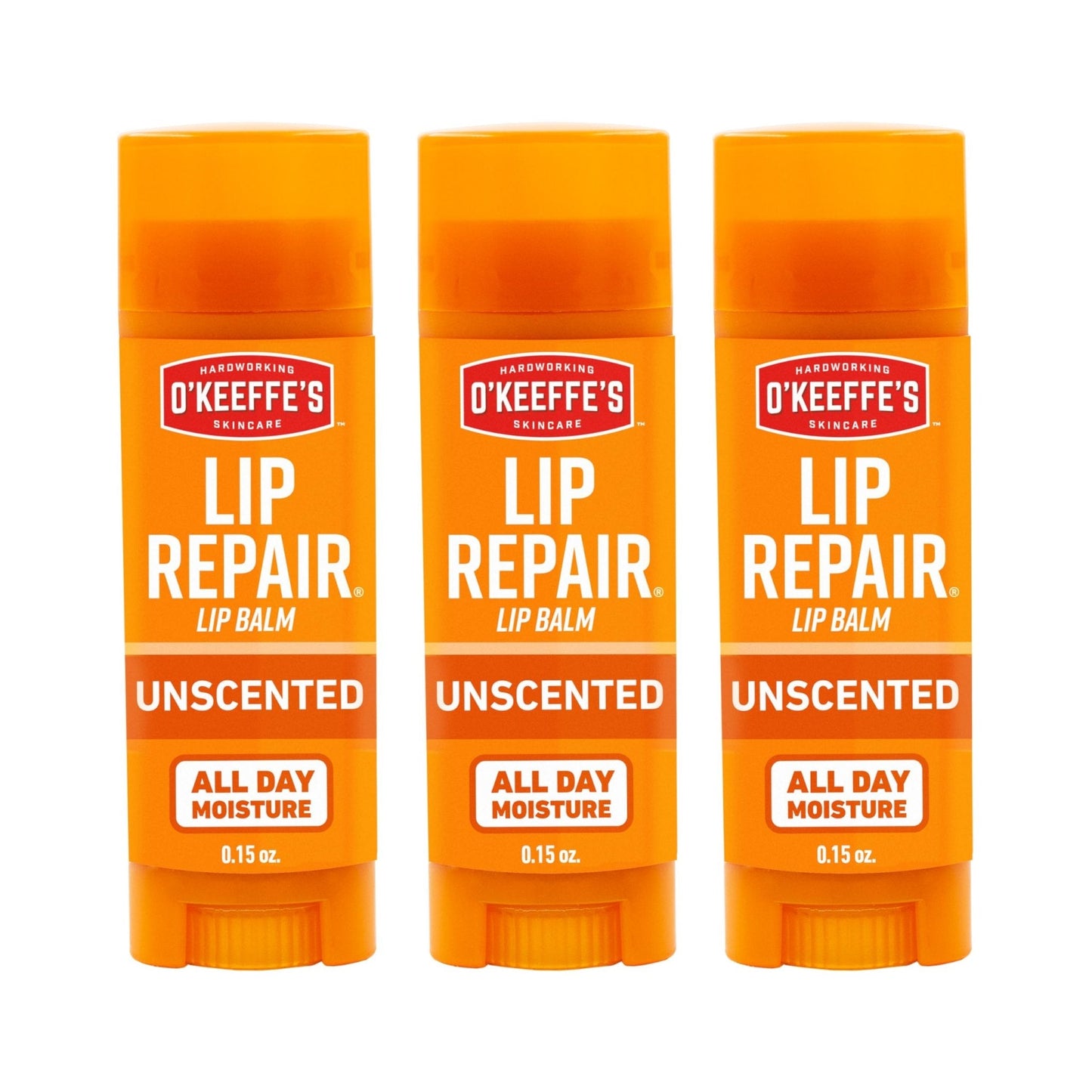 O'Keeffe's Lip Repair Unscented Lip Balm for Dry, Cracked Lips - Stick (3 Pack) - Moisturizer for Very Dry Lips - Maple Wellness Supplements