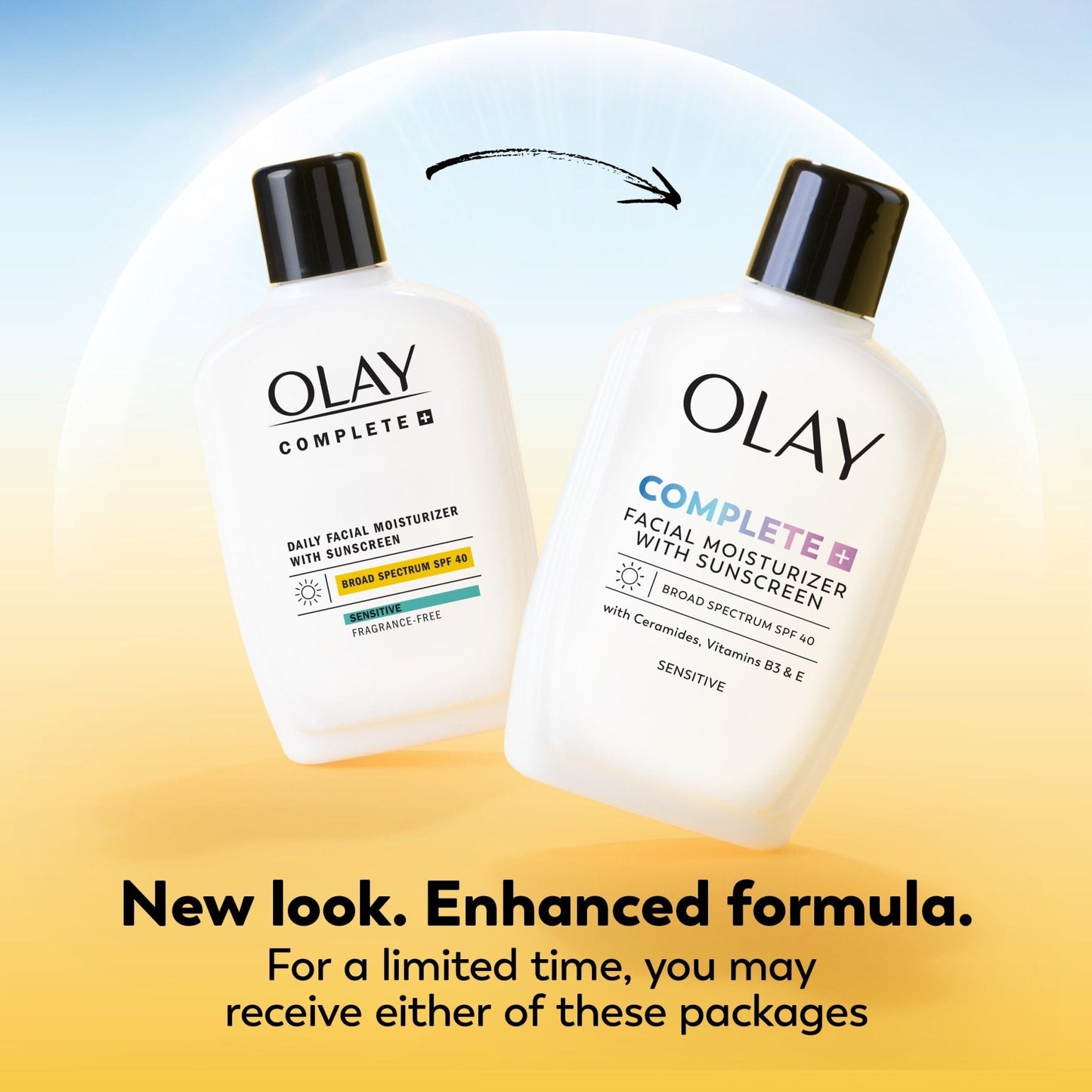 Olay Complete+ Face Moisturizer with Sunscreen SPF 40, For Sensitive Skin, Broad Spectrum Sun Protection, Fragrence-Free - Maple Wellness Supplements