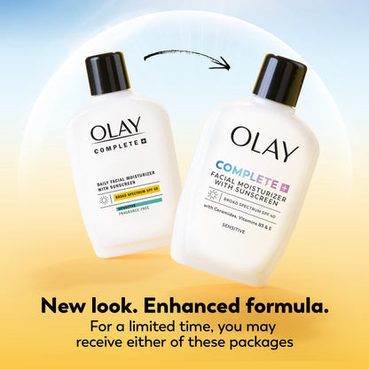 Olay Complete+ Face Moisturizer with Sunscreen SPF 40, For Sensitive Skin, Broad Spectrum Sun Protection, Fragrence-Free - Maple Wellness Supplements