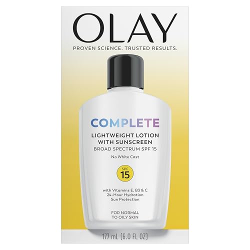 Olay Face Moisturizer, Complete with Sunscreen SPF 15, Daily Facial Lotion for Normal Skin, Lightweight Hydrating Broad Spectrum Sun Protection - Maple Wellness Supplements