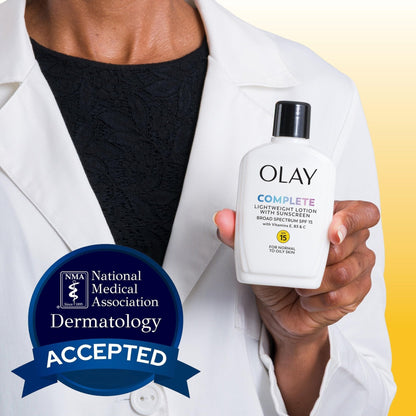 Olay Face Moisturizer, Complete with Sunscreen SPF 15, Daily Facial Lotion for Normal Skin, Lightweight Hydrating Broad Spectrum Sun Protection - Maple Wellness Supplements