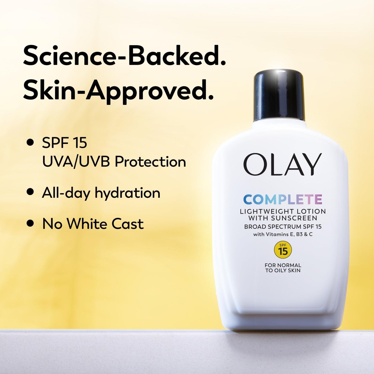 Olay Face Moisturizer, Complete with Sunscreen SPF 15, Daily Facial Lotion for Normal Skin, Lightweight Hydrating Broad Spectrum Sun Protection - Maple Wellness Supplements