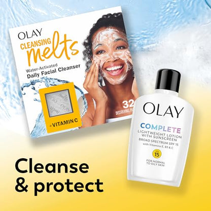 Olay Face Moisturizer, Complete with Sunscreen SPF 15, Daily Facial Lotion for Normal Skin, Lightweight Hydrating Broad Spectrum Sun Protection - Maple Wellness Supplements