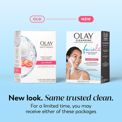 Olay Makeup Remover Wipes, Daily Facials Hydrating Face Cleanser for Normal to Dry Skin - Maple Wellness Supplements