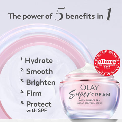 Olay Super Cream with Sunscreen SPF 30, Lightweight Face Moisturizer with Sun Protection - Maple Wellness Supplements