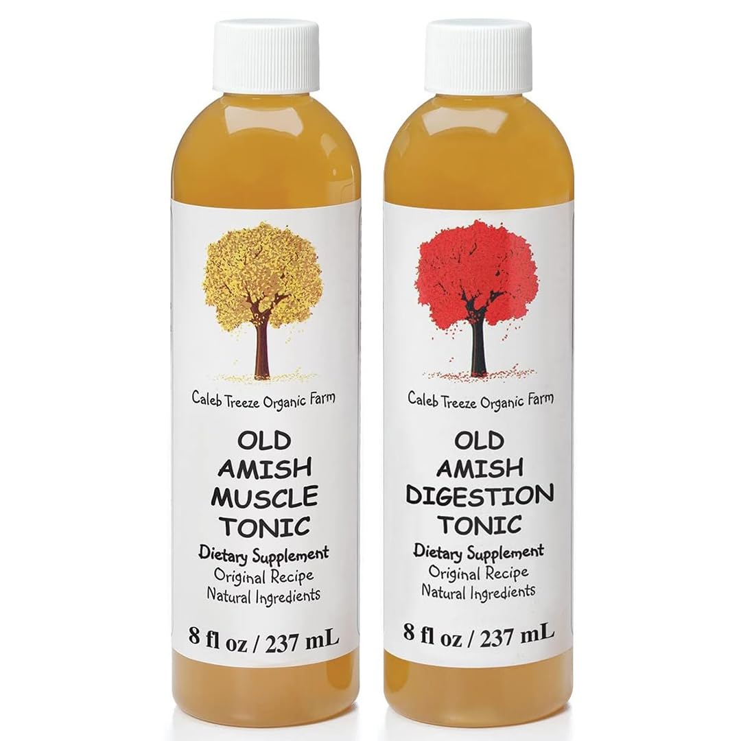 Old Amish Muscle and Digestion Tonic Pack (Formerly: Stops Leg Cramps and Stops Acid Reflux) with Apple Cider Vinegar Bundle by Caleb Treeze - Maple Wellness Supplements