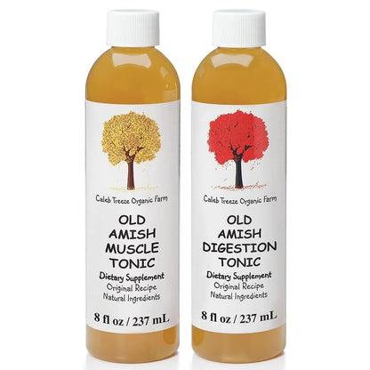 Old Amish Muscle and Digestion Tonic Pack (Formerly: Stops Leg Cramps and Stops Acid Reflux) with Apple Cider Vinegar Bundle by Caleb Treeze - Maple Wellness Supplements