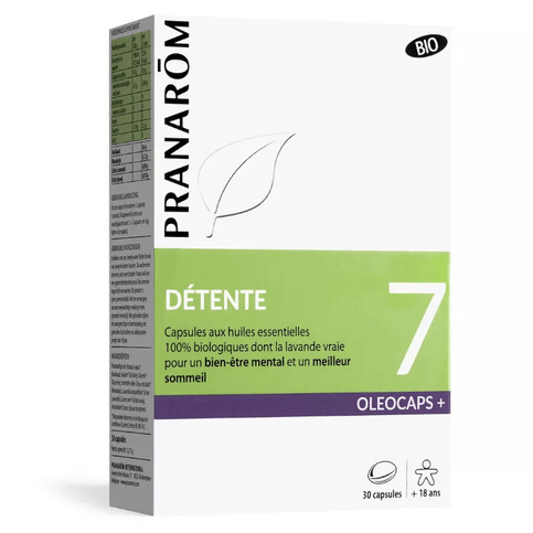 Oleocaps + 7 BIO Détente 30 capsules PRANAROM - Maple Wellness Supplements