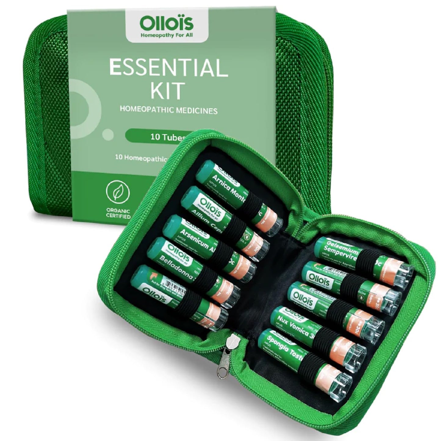 OLLOIS Essential Kit, 10 Organic, Lactose-Free, Vegan Homeopathic Remedies - Maple Wellness Supplements