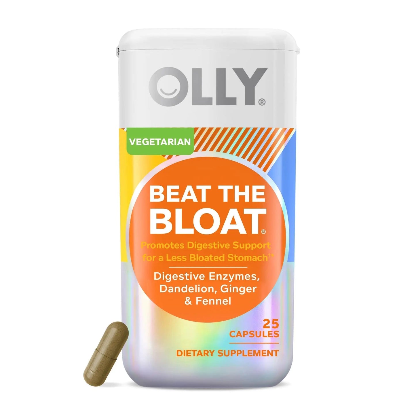 OLLY Beat The Bloat Capsules, Digestive Support Enzymes, Supplement for Women - 25 Count - Maple Wellness Supplements