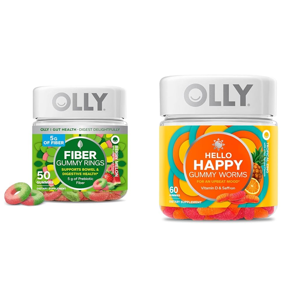 OLLY Fiber Gummy Rings, 5g Prebiotic Fiber, FOS (Fructo-oligosaccharides), Digestive - Maple Wellness Supplements